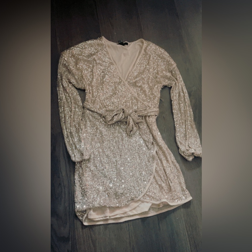 Sparkle Long Sleeve Mini Dress